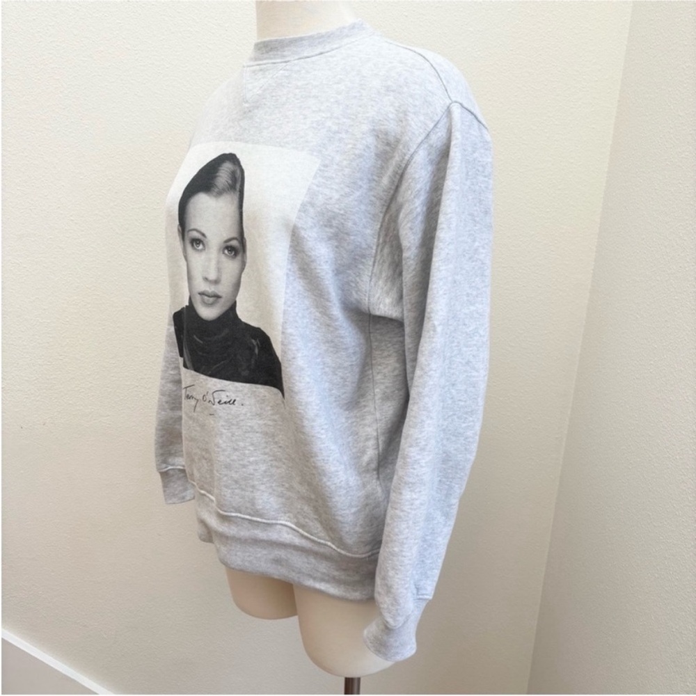 Anine Bing Ramona Graphic Sweatshirt Designer Kate Moss Rare Black Gray Size Xs - Picture 6 of 11